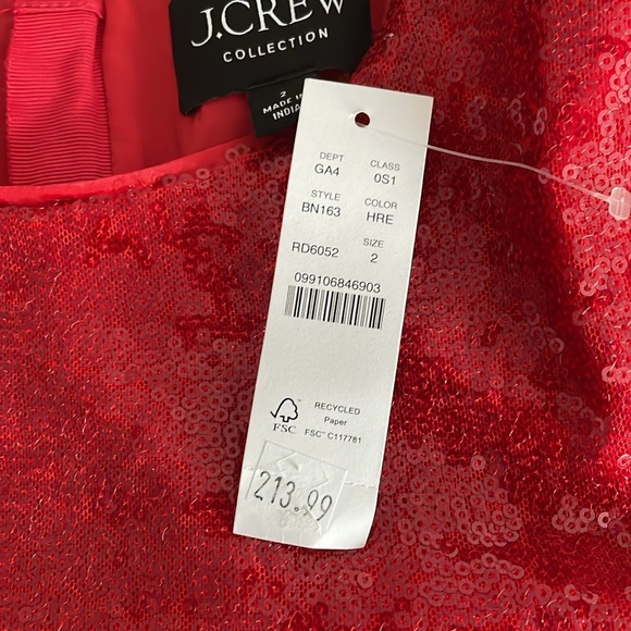 J. Crew Bombshell fitted sequins mini dress, size 2; new - Picture 8 of 8